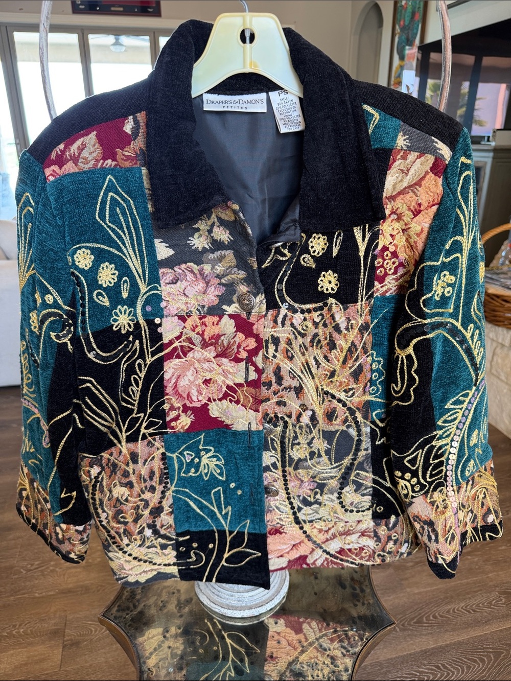 Draper's & Damon's Multicolor Patchwork Chenille Blazer